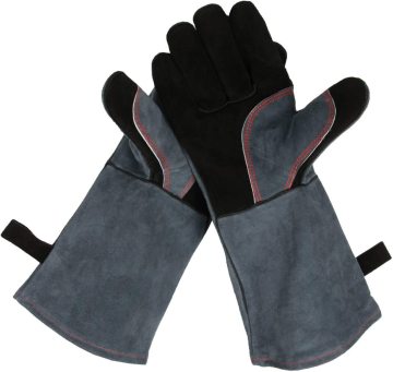 OZERO Leather Welding Gloves 932F - Fireproof BBQ Gloves for Oven & Campfire