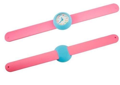 Ergonomic Design And Easy To Wear Round Case Silicone Rubber Slap Bracelet Watch For Youth