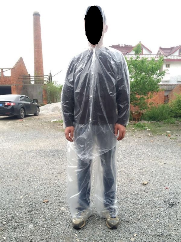 cheap PE raincoat suit without shoes cover