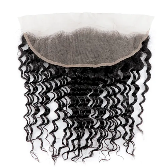 Deep Curly virgin hair for women 13x4 Lace Closure  8-24inch Remy human hair frontal lace closure