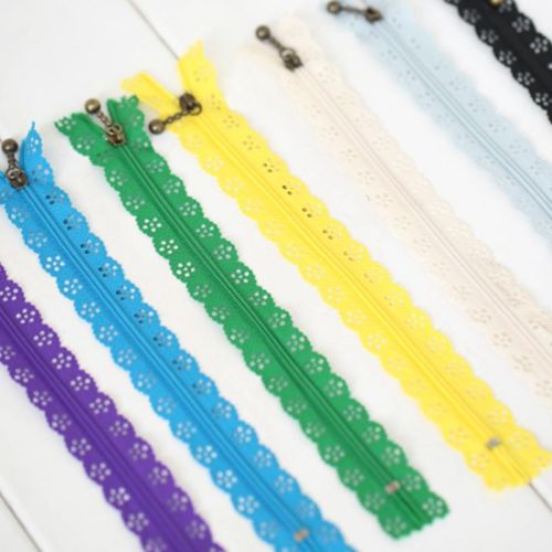 Beautiful multicolored lace long zippers for dress