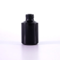 Black oblique shoulder glass dropper bottle