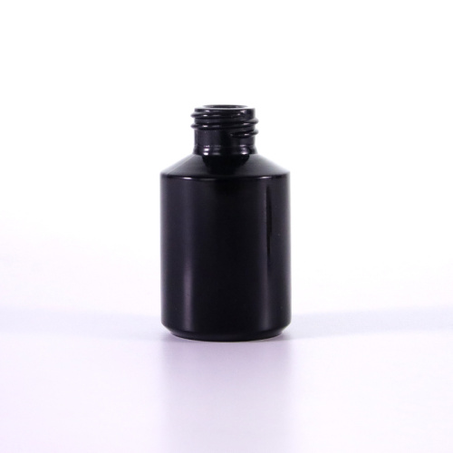 Black oblique shoulder glass dropper bottle