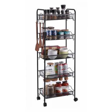 5-Tier Utility Rolling Cart Storage Organizer