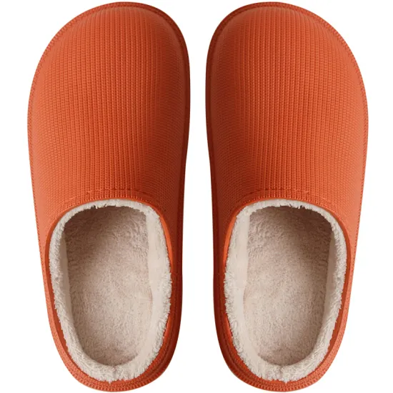 Women EVA Slippers 2020 Waterproof Winter Cotton Slippers Winter Warm Clogs Women Suede Plush House Shoes Lovers Cotton Memory
