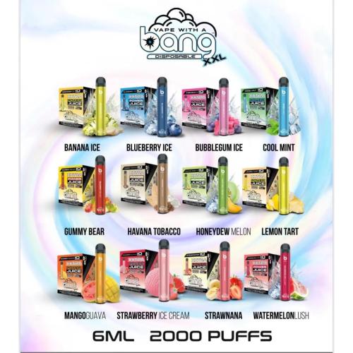 Bang XXL XXTRA 2000puffs 일회용 vape 장치 펜