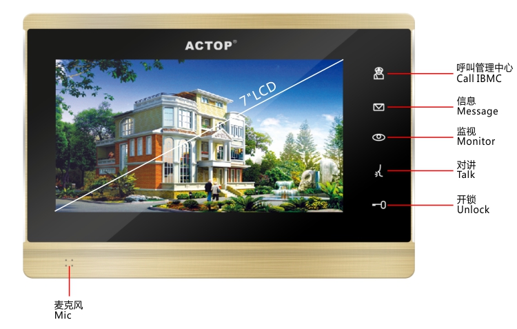 ip video door phone indoor screen buttons