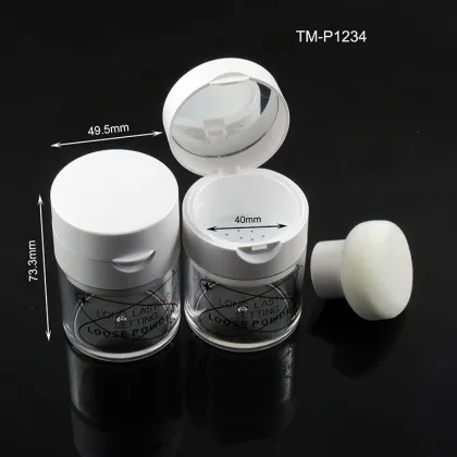 TM-P1234 15g Plastic Loose Powder Container with Puff
