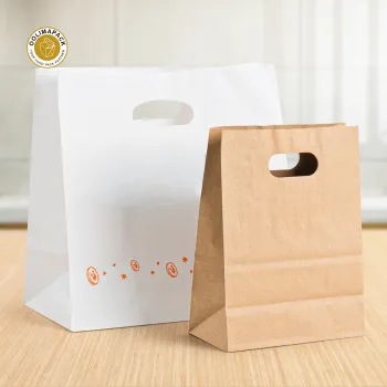 OOLIMA Disposable Die-cut Paper Handle Bags: Ideal for Shopping, Boutiques, and Gifts