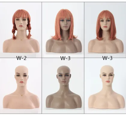 Realistic Fiberglass Wig Display Mannequin Head with Shoulders