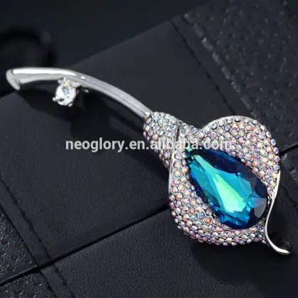 Neoglory Crystal Main Stone Colorful Fabulous Rhinestones Brooch Made With Swarovski Elements