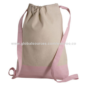 Drawstring bag, made of cotton, suitable for promotion