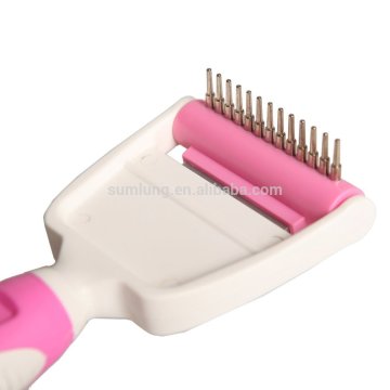 Dog Grooming Brush for Shedding 2 in 1 Hair Remover Rake & Shed Blade for Long & Short Hair Dog Cat Breeds
