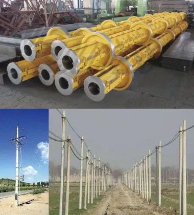 Yellow Electric Prestressed Concrete Poles Precast Concrete Pole Iso
