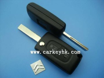 Citroen 2 buttons flip key 407 blade 433Mhz ID46 chip