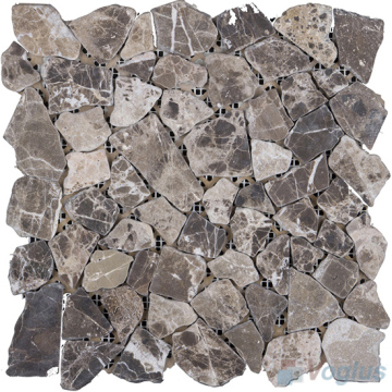 Light Emperador River Rock Marble Mosaic