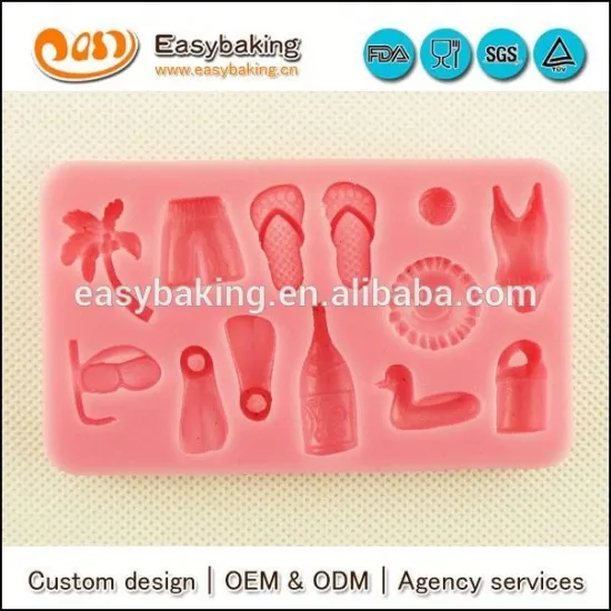 Wholesale Beach resort custom fondant silicone molds for cake decorating