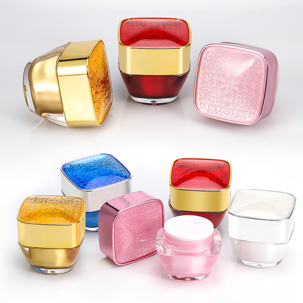 Vente à chaud vide 20 ml en plastique acrylique cosmétique double jar cosmétique conception de luxe 20g