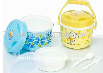 Plastic Heat Preservation Lunch Box with spoon & fork