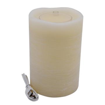 Led Rechargeable Wave Flat Candle With Button