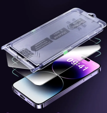 Tempered Glass Screen Protector with Easy Install Tool for iPhone 14 Pro, 15 Pro Max, 13 Pro, 12 XR - Privacy Screen Protector