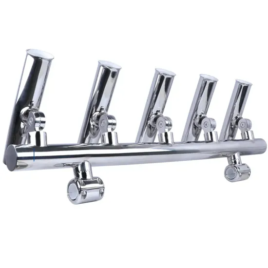 304 Grade Stainless Steel Heavy Duty Adjustable Fishing Rod Clamp-On Holder