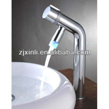 Brass Basin Led Wash Basin Tap, Polish and Chrome Finish, Color Changed by Water Temperature, No Need Batteries