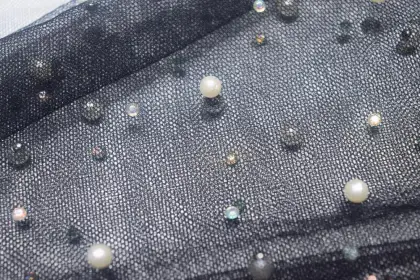 Nylon Mesh Fabric With Lulu and Diamond