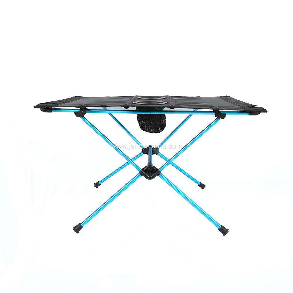 Foldable Ultralight Aluminum Table Portable Camping Beach Table With Cup Holder