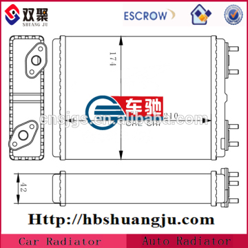 New car aluminum brazed heater core