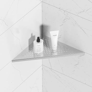 Rustproof 304 Stainless Steel Corner Shower Shelf: Triangle Design - Perfect Bathroom Storage Organizer and Caddy Basket