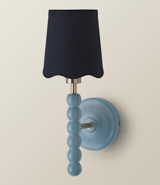 Bobbin Wall Lights with Natural Scalloped Shades (7)