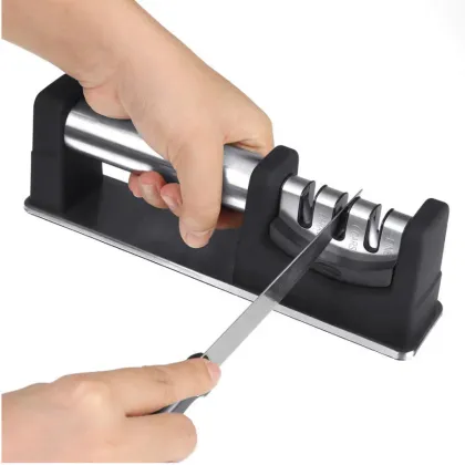 Home Kitchen Abrasive Tools: Three-Stage Knife Sharpener