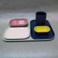 Stoneware Square Dinnerware Σετ ζεστών ανάμεικτων χρωμάτων