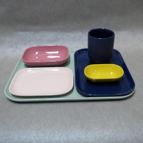 Stoneware Square Dinnerware Σετ ζεστών ανάμεικτων χρωμάτων