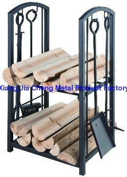 5-pcs Fireplace Tools with Log Carrier