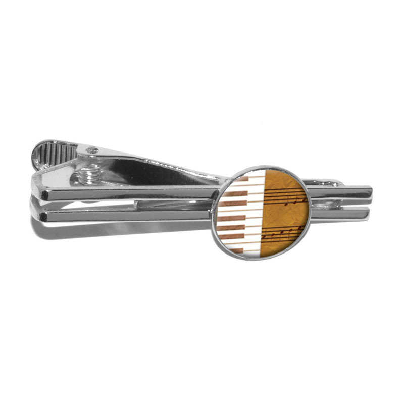 Silver Piano Keys Tie Bar