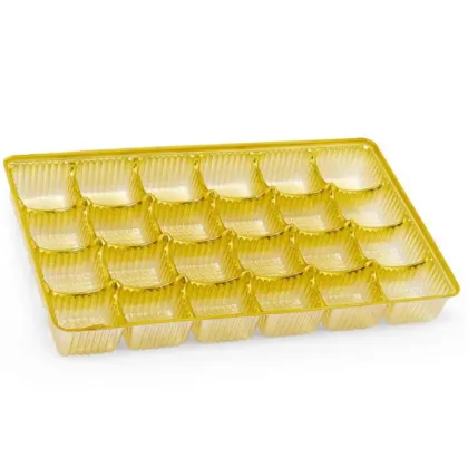 Golden PP Food Tray for Cakes/Cookies/Chocolate