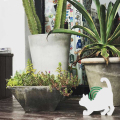 Dekoracja domu biały kot komar kreatywny stojak z drzewa sandałowego!