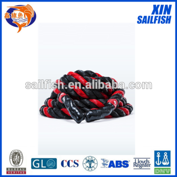 black color with red mark line 36mm polyester rope battle rope