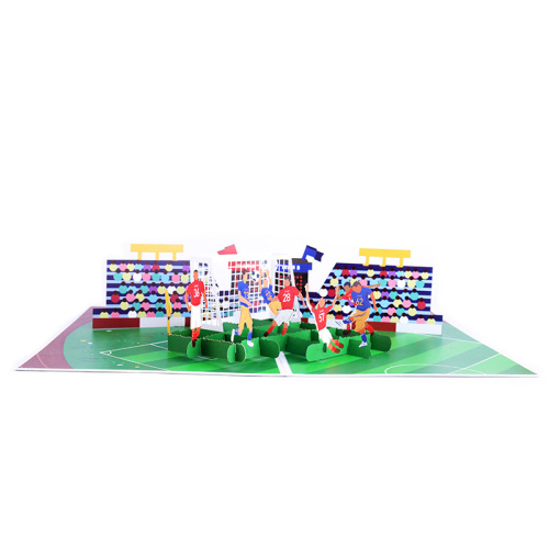 Tarjeta de juego de fútbol emergente 3D