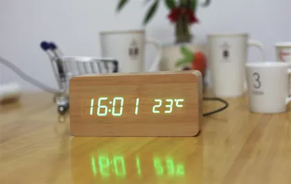Wholesale wooden clock bamboo clock led clock