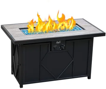 Rectangular Gas Fire Pit Table 42inch, 60,000BTU - Outdoor Furniture
