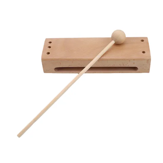 Wooden Percussion Block Woodblock with Mallet Exquisite Kid Children Musical Toy Percussion Instrument