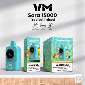 Màn hình sora hiển thị thuốc lá điện tử 15000 puffs