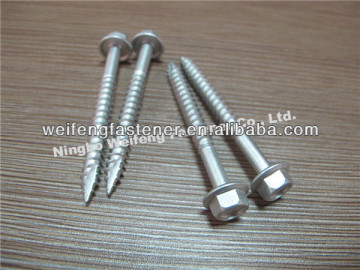 Hex head flange self-tapping screw with secanting
