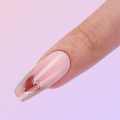 Longlasting flash powder nude false nail with diamond