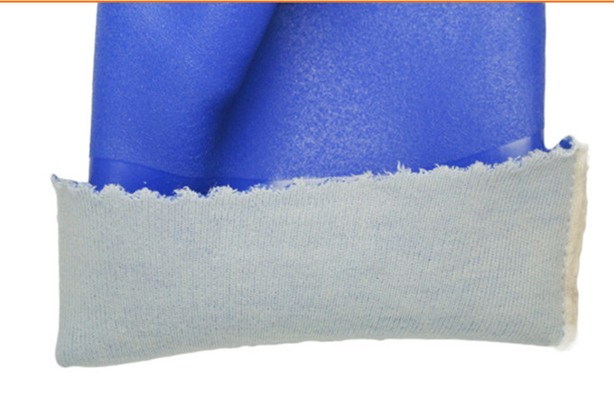 Guantes de PVC químicos azules de 30 cm triples
