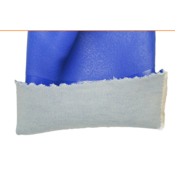 Blue PVC dipping Sandy finish Warm gloves 40cm