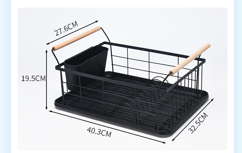 Single-Tier Metal PC Dish Storage Rack